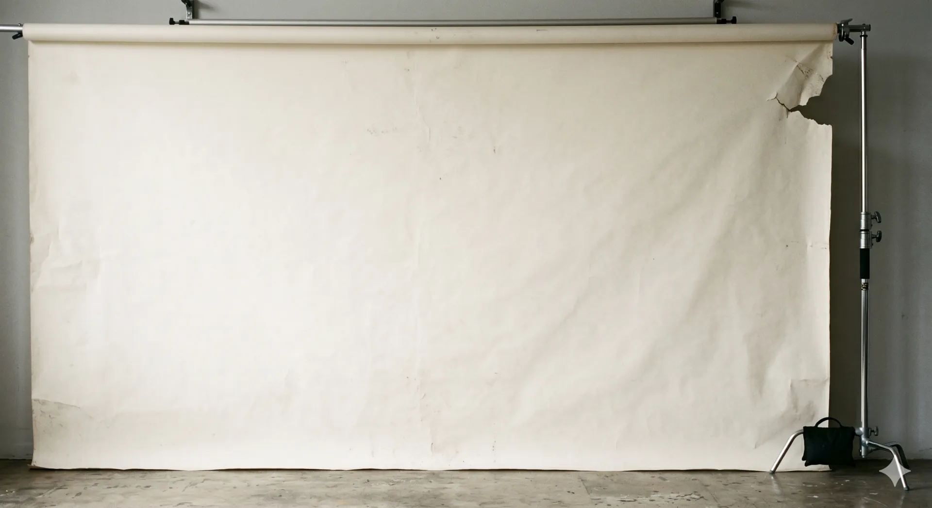 Seamless studio backdrop on a stand